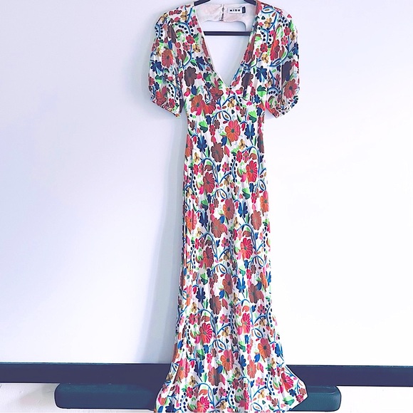Rixo London Steph Crepe Midi Dress in Bright Floral Print Size Medium - Picture 8 of 16